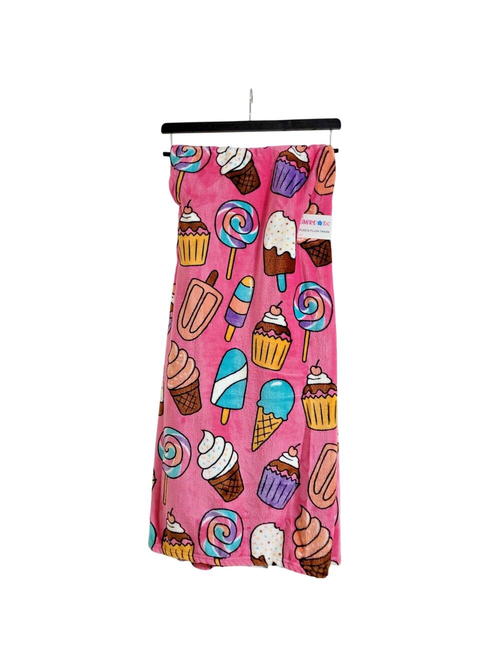 Limited Too Dessert Plush Fleece Throw Blanket 50x70 Pink Dessert Teen Room NWT
